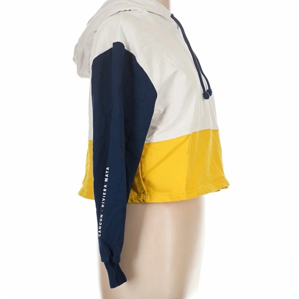 Corona Women's Yellow and Navy Colorblock Hoodie - Picture 3 of 7